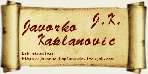 Javorko Kaplanović vizit kartica